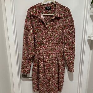 Plus Size Fate Rose Floral Long-Sleeve Button-Up Dress